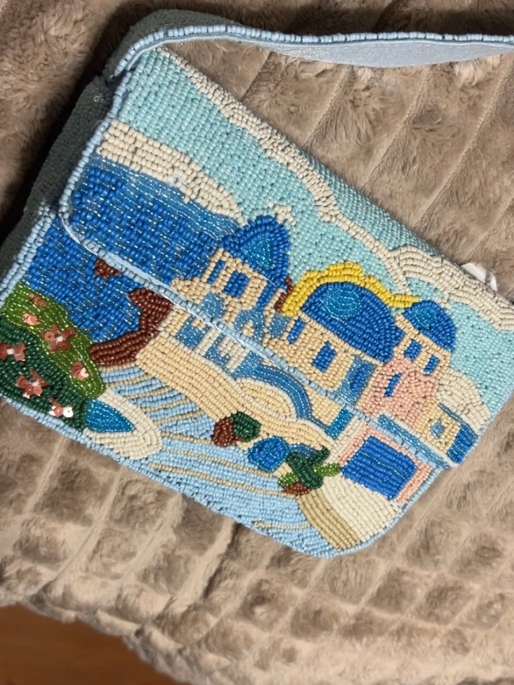 NWT Beaded- From India to you- GREECE/ITALY/SPAIN scene shoulder bag